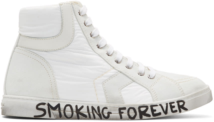Saint Laurent White Antibe High-top Sneakers