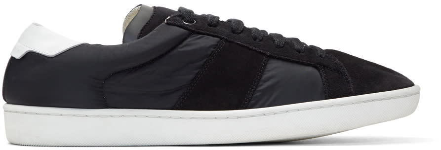 Saint Laurent Black Suede and Nylon Court Classic Sl-01 Sneakers