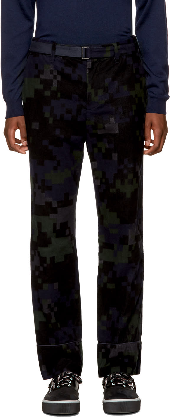 Sacai Black Camouflage Trousers