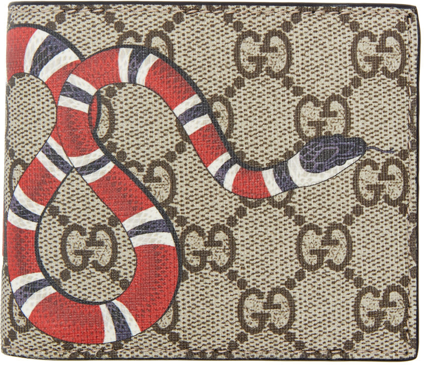 Gucci Beige Snake Gg Wallet