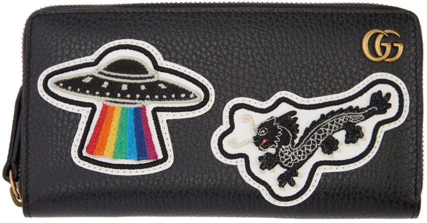 Gucci Black Ufo and Chinese Dragon Wallet