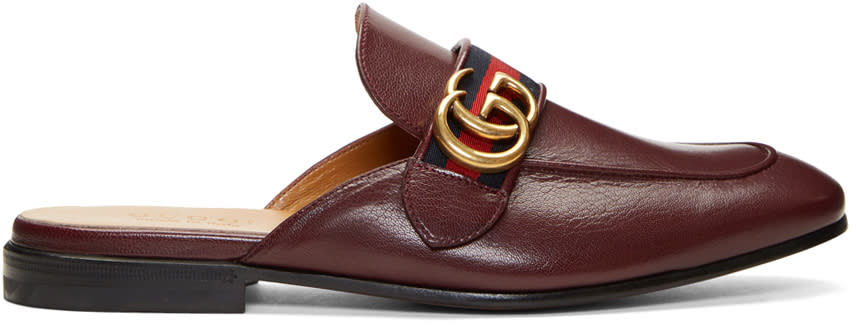 Gucci Burgundy Gg Kings Slip-on Loafers