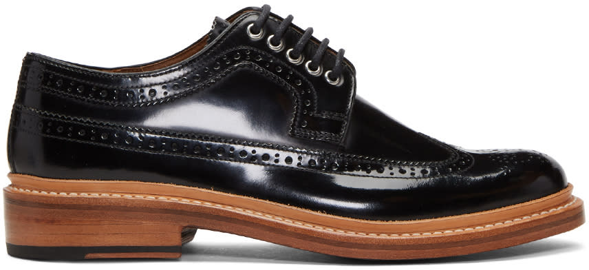 Grenson Black Patent Sid Brogues