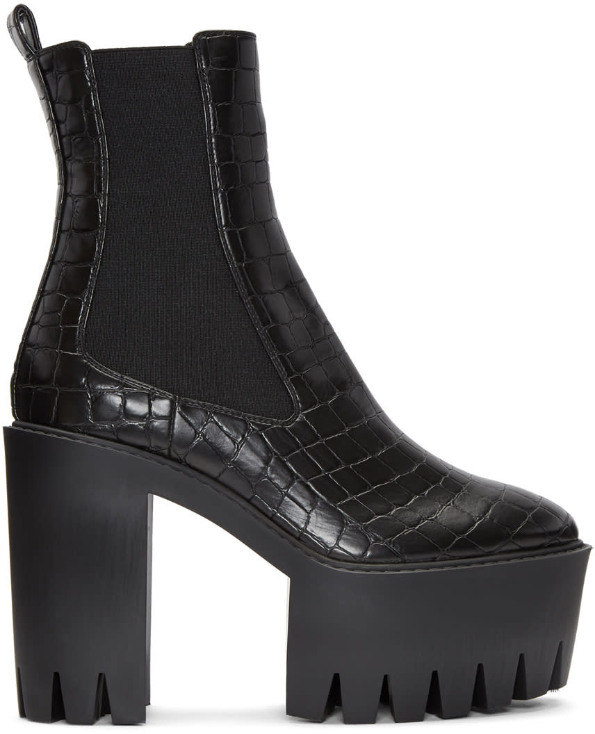 Stella Mccartney Black Croc Monster Boots