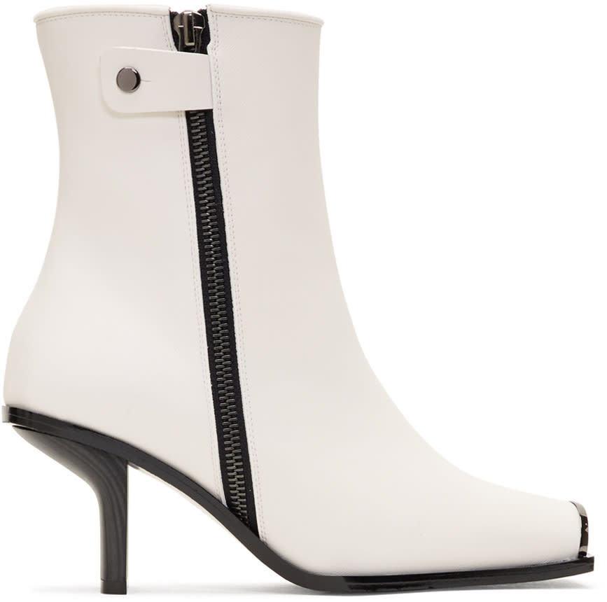 Stella Mccartney White Metallic Toe Boots