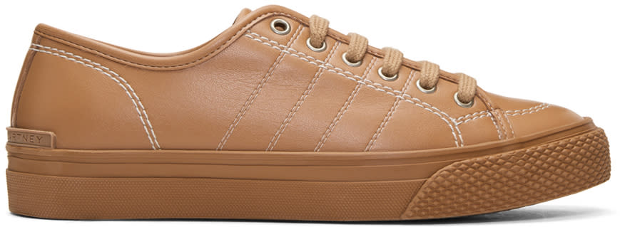Stella Mccartney Tan Contrast Stitch Sneakers