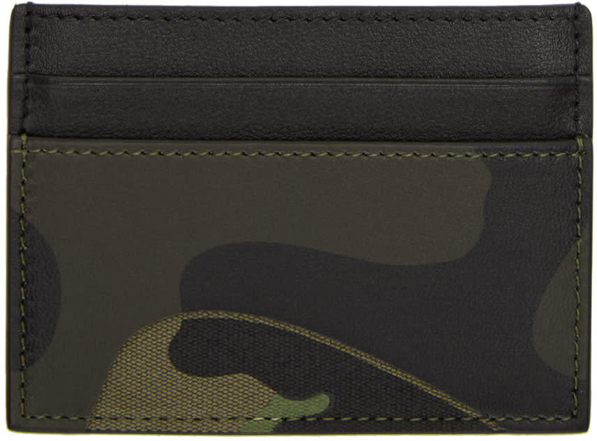 Valentino Navy Valentino Garavani Camo Card Holder