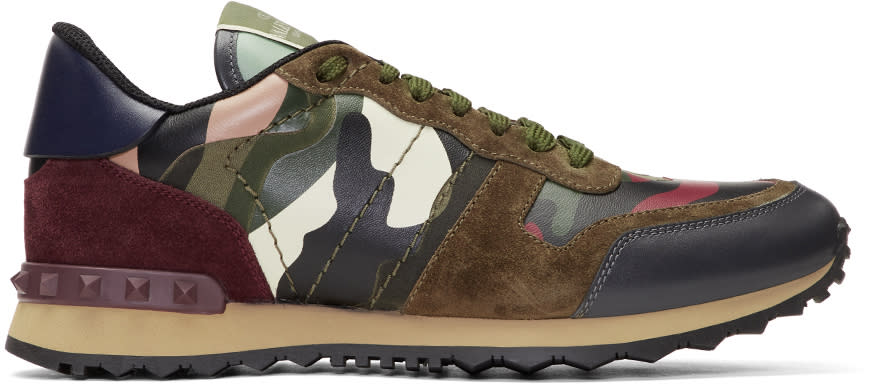 Valentino Green Valentino Garavani Camo Rock Runner Sneakers