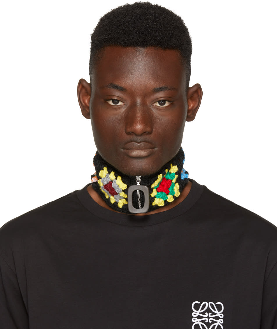 Jw Anderson Black Crochet Neckband
