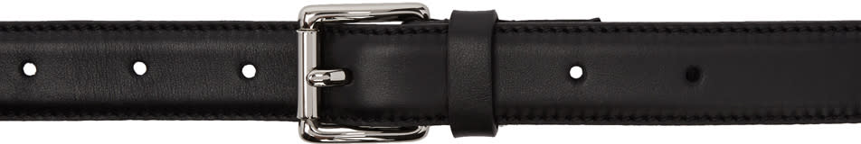 Ami Alexandre Mattiussi Black Thin Leather Belt