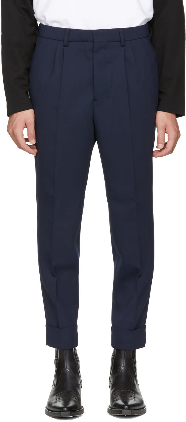 Ami Alexandre Mattiussi Navy Carrot Fit Trousers