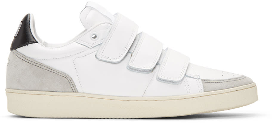 Ami Alexandre Mattiussi White and Black Straps Sneakers