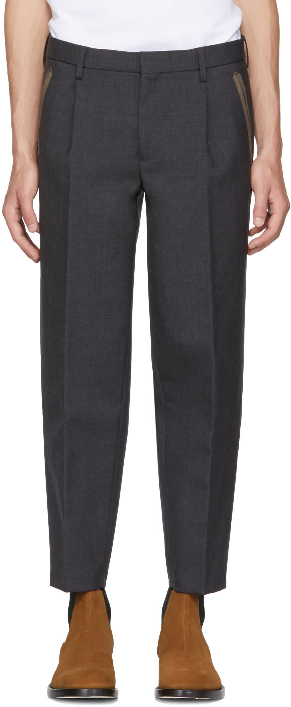 Kolor Grey Wool Pleated Trousers