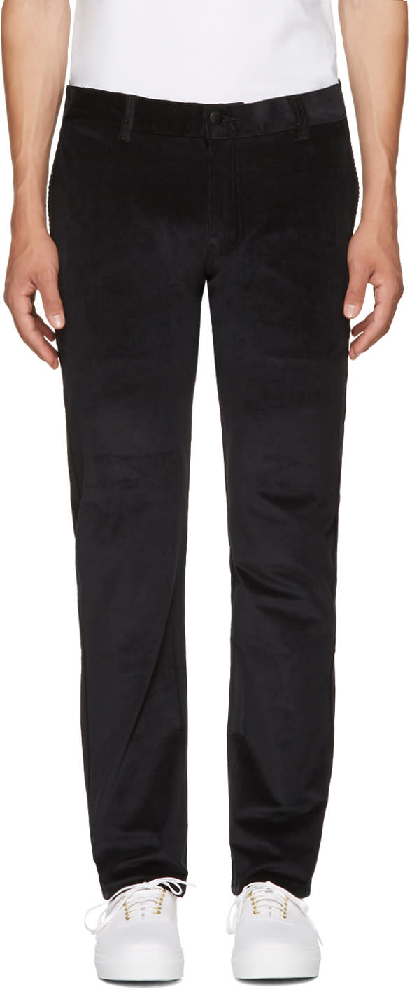 Naked and Famous Denim Black Corduroy Slim Chinos