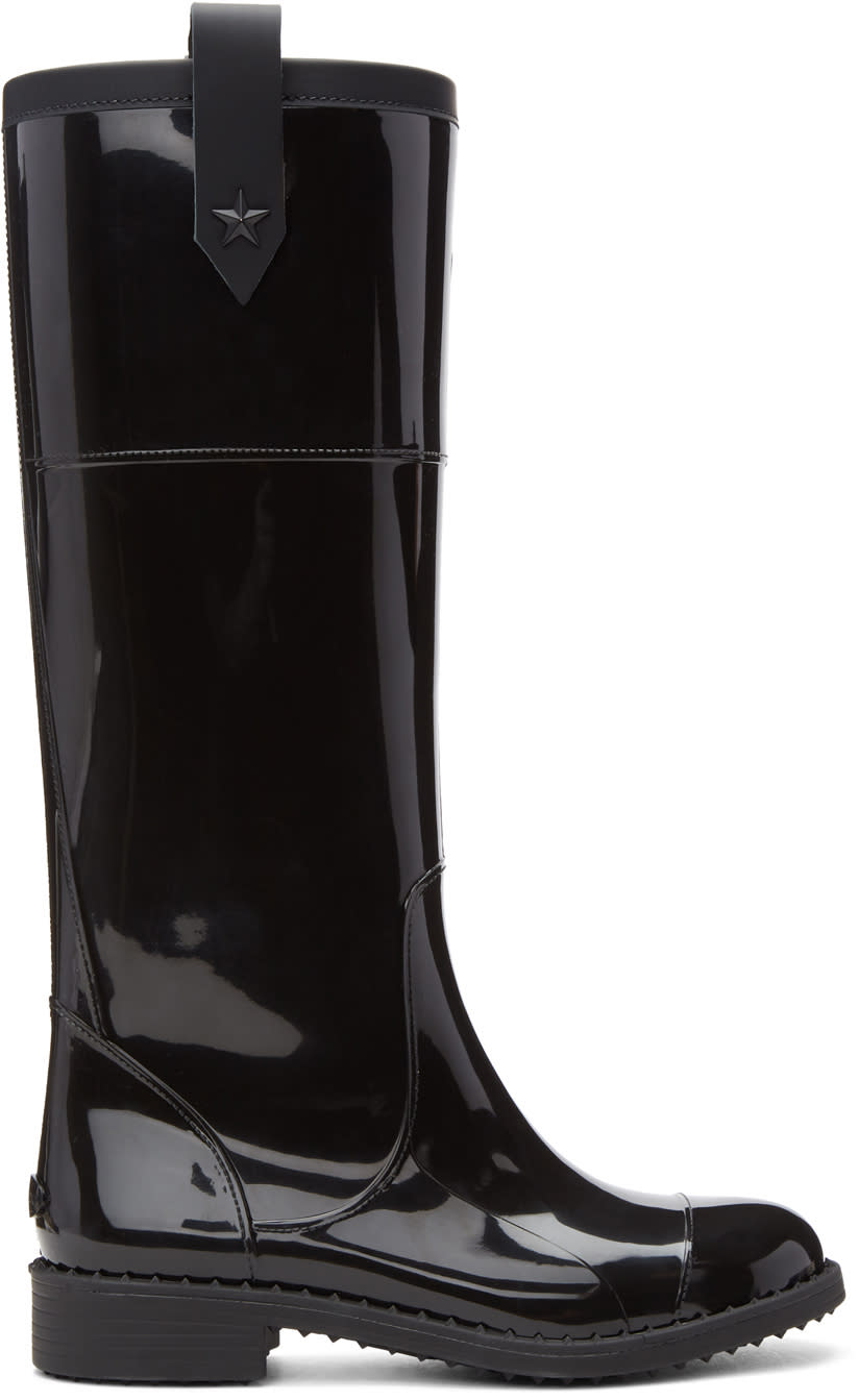 Jimmy Choo Black Edith Rain Boots