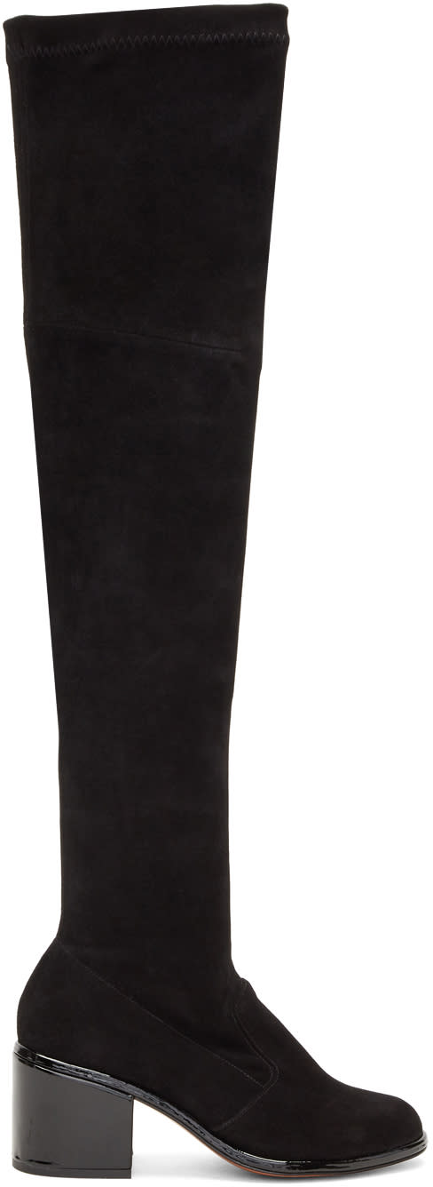 Robert Clergerie Black Suede Mepe Tall Boots