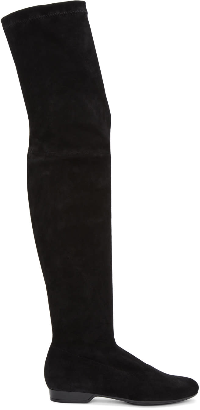 Robert Clergerie Black Suede Feten Over-the-knee Boots