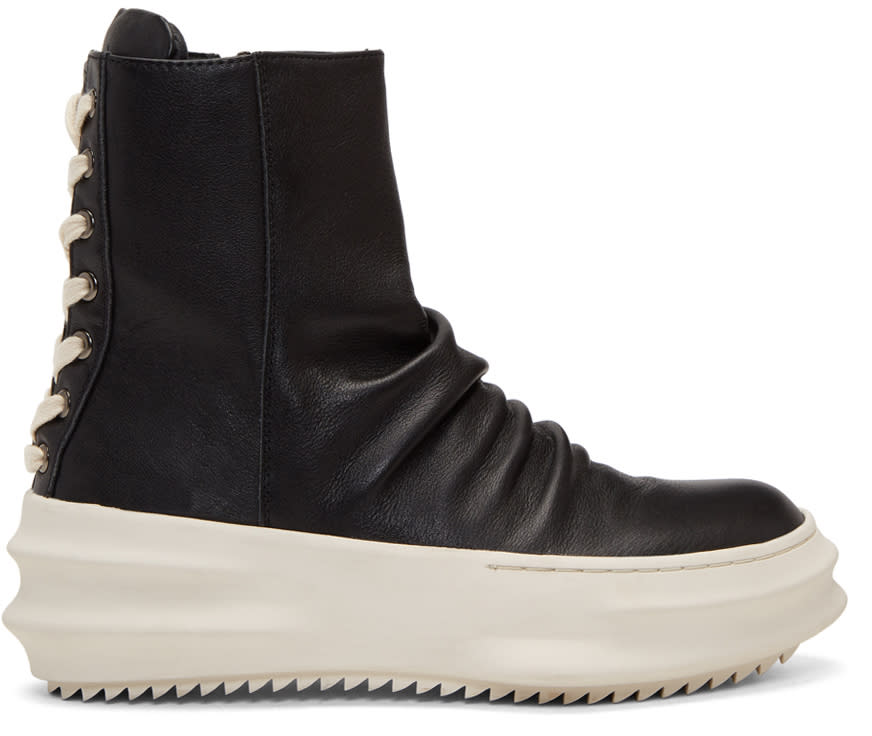 D.gnak By Kang.d Black Back Laced High-top Sneakers