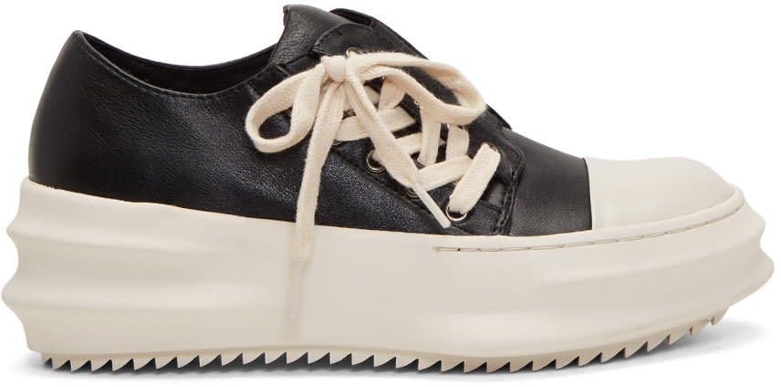 D.gnak By Kang.d Black and Off-white Side Laced Sneakers