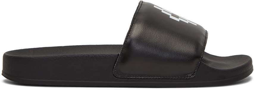 Marcelo Burlon County Of Milan Black and White Bai Slides