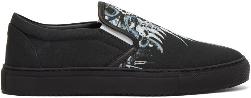 Marcelo Burlon County Of Milan Black Eurek Slip-on Sneakers