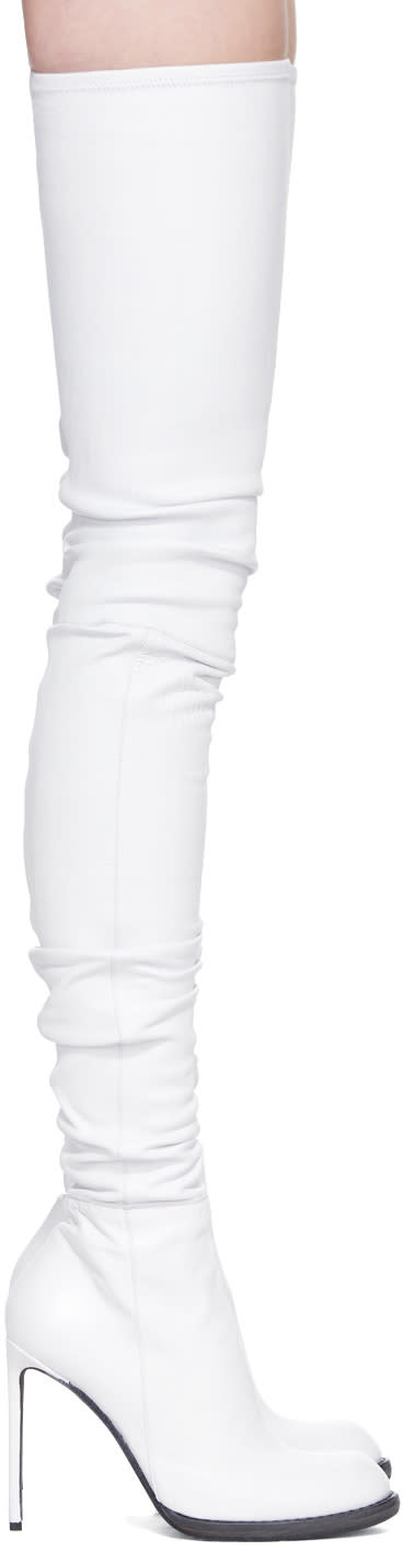 Haider Ackermann White Leather Over-the-knee Boots