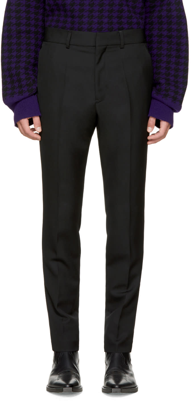 Haider Ackermann Black Wool Slim Trousers