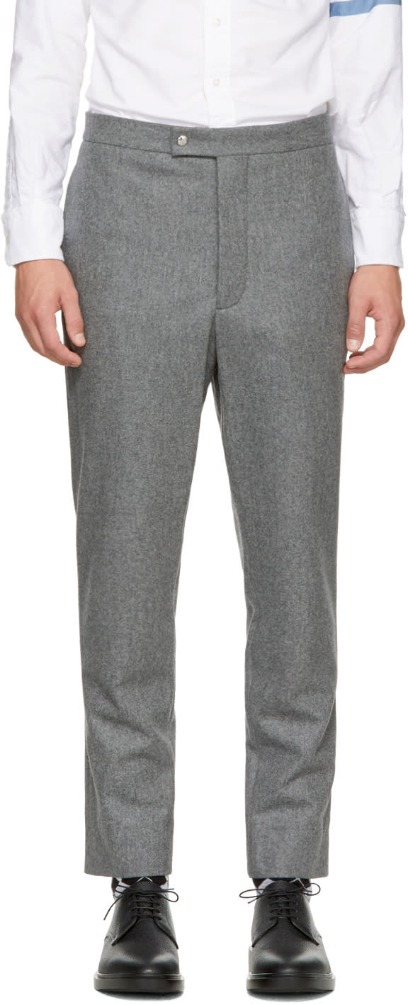 Moncler Gamme Bleu Grey Classic Wool Trousers
