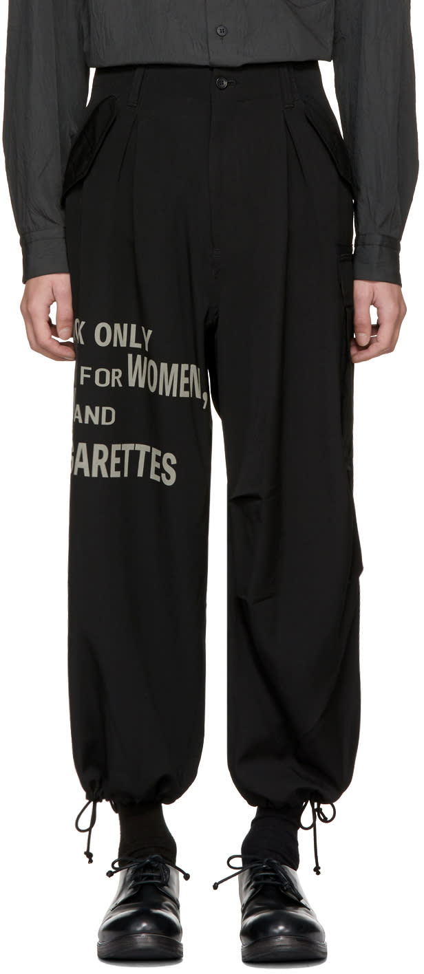 Yohji Yamamoto Black H4 Discharge Army Trousers