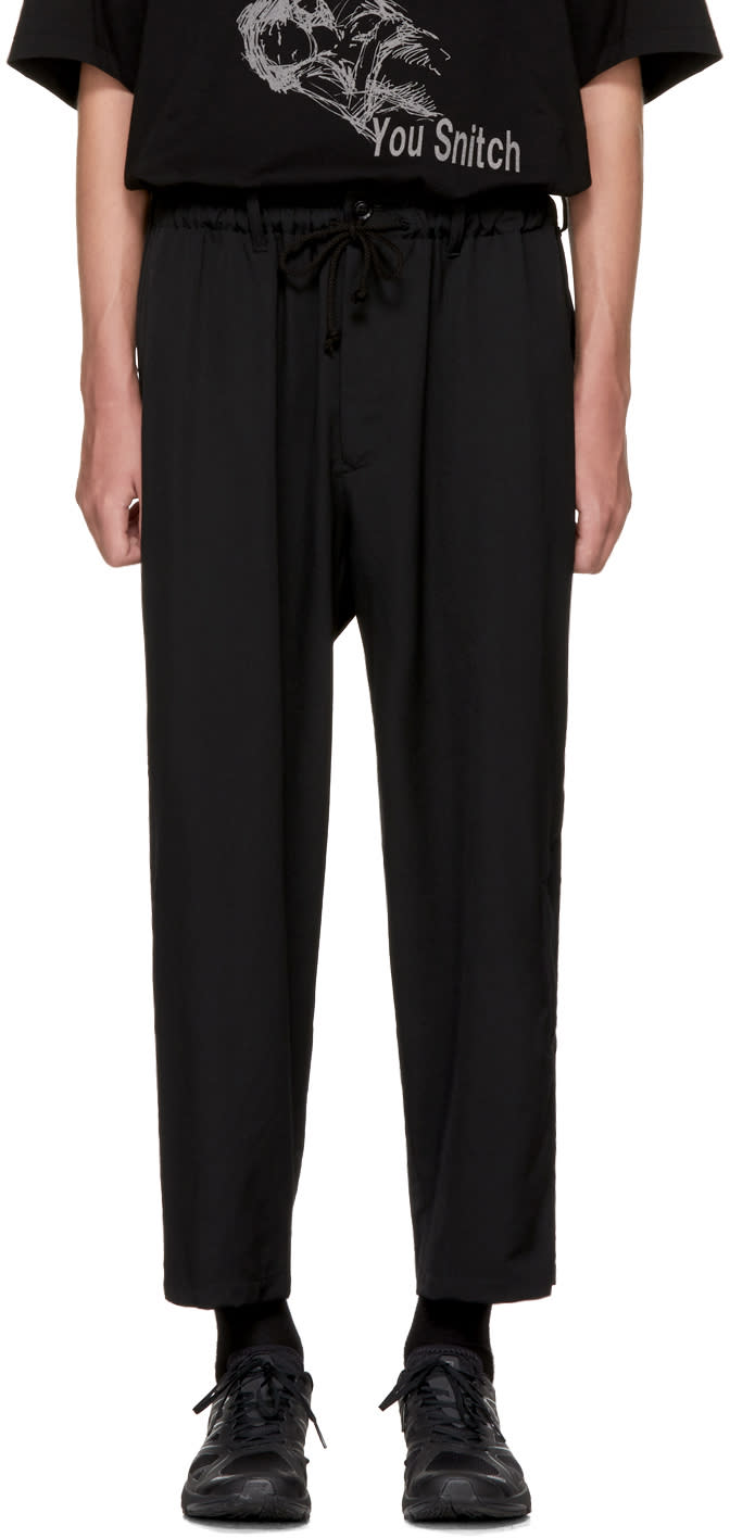 Yohji Yamamoto Black Open Knee Trousers