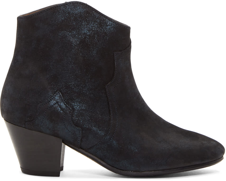 Isabel Marant Black Suede Dicker Boots