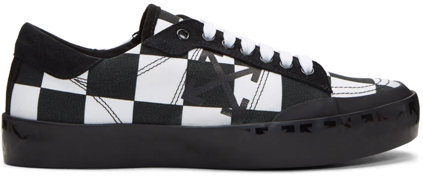 Off-white Black and White Checkerboard Vulcanised Arrows Sneakers