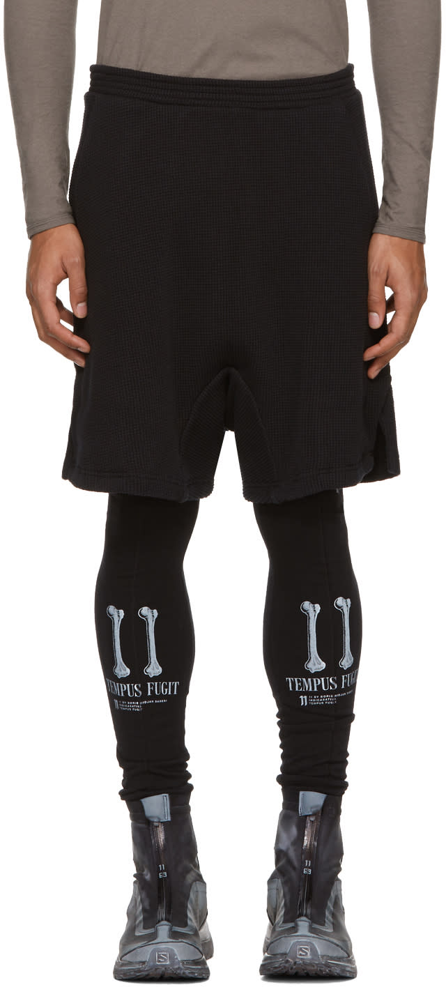 11 By Boris Bidjan Saberi Black Lounge Shorts
