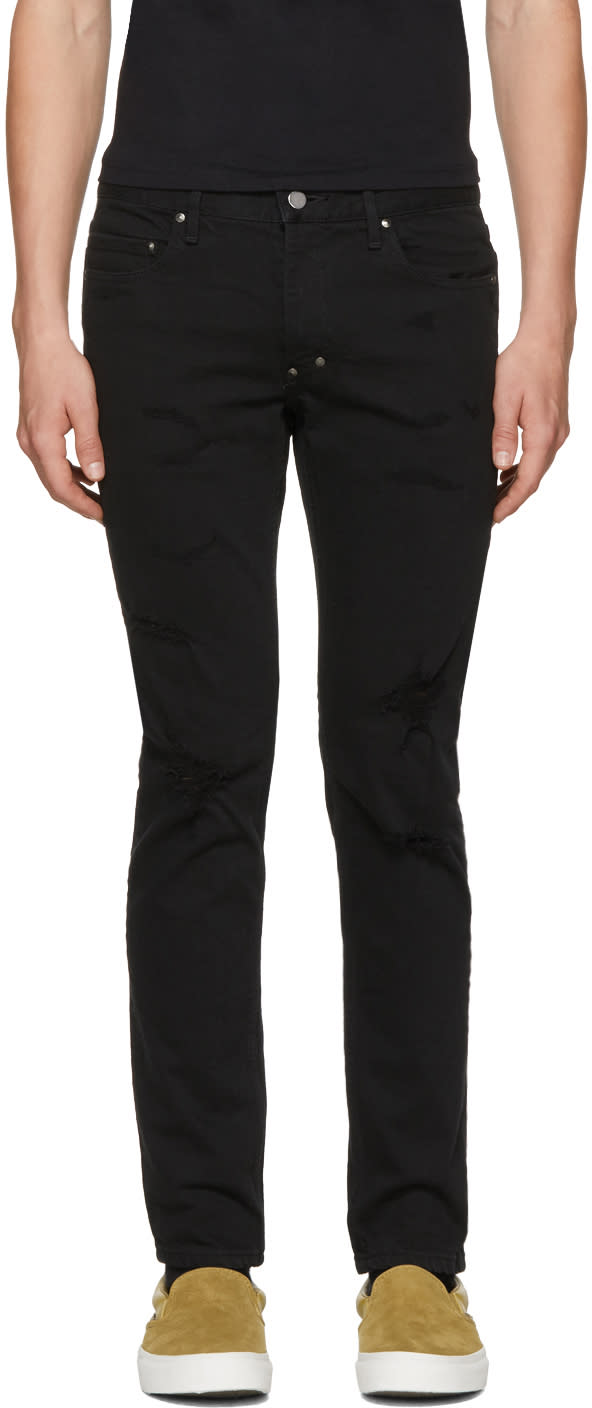Diet Butcher Slim Skin Black Damaged Skinny Jeans