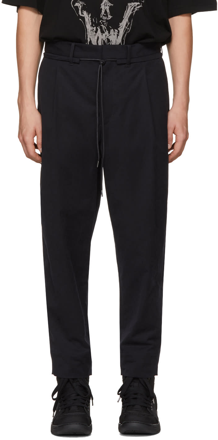 Diet Butcher Slim Skin Black Wide Tapered Trousers