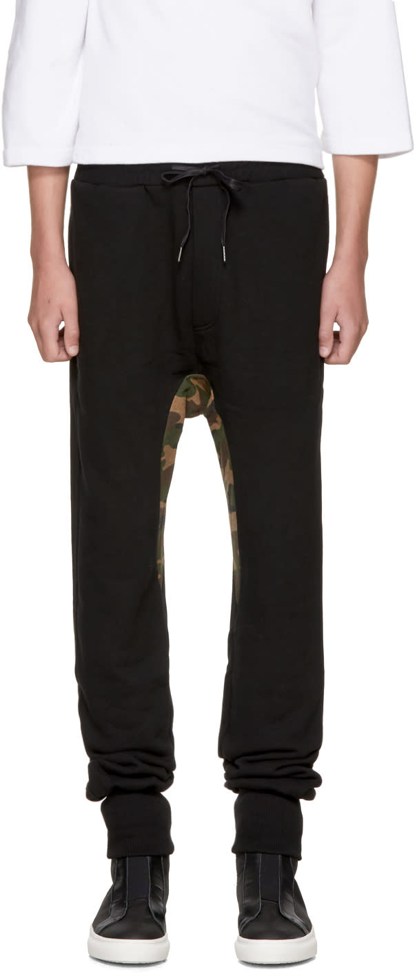 D By D Black Camouflage Lounge Pants