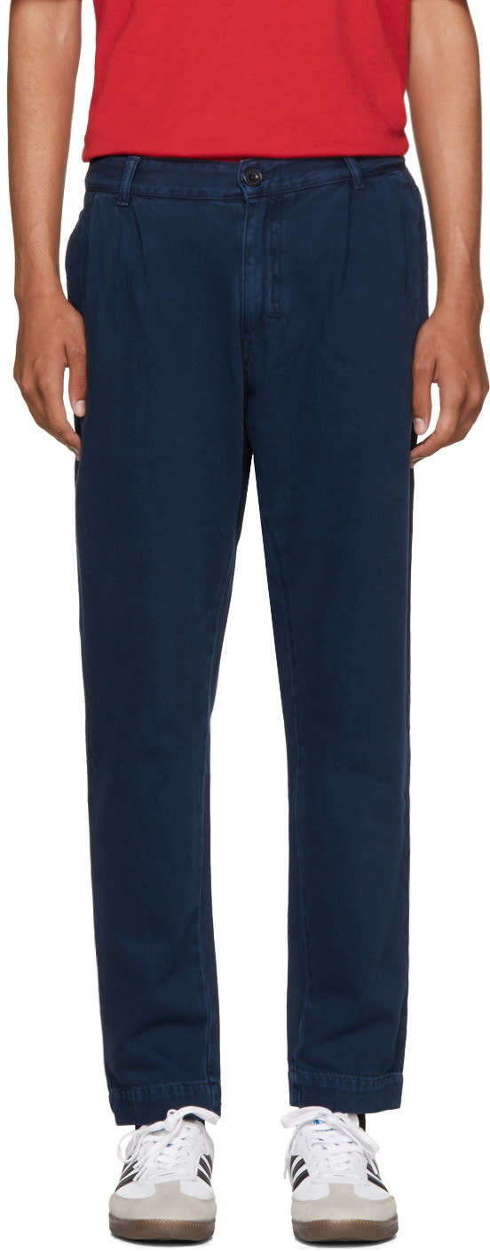 Etudes Navy Denim Archives Trousers