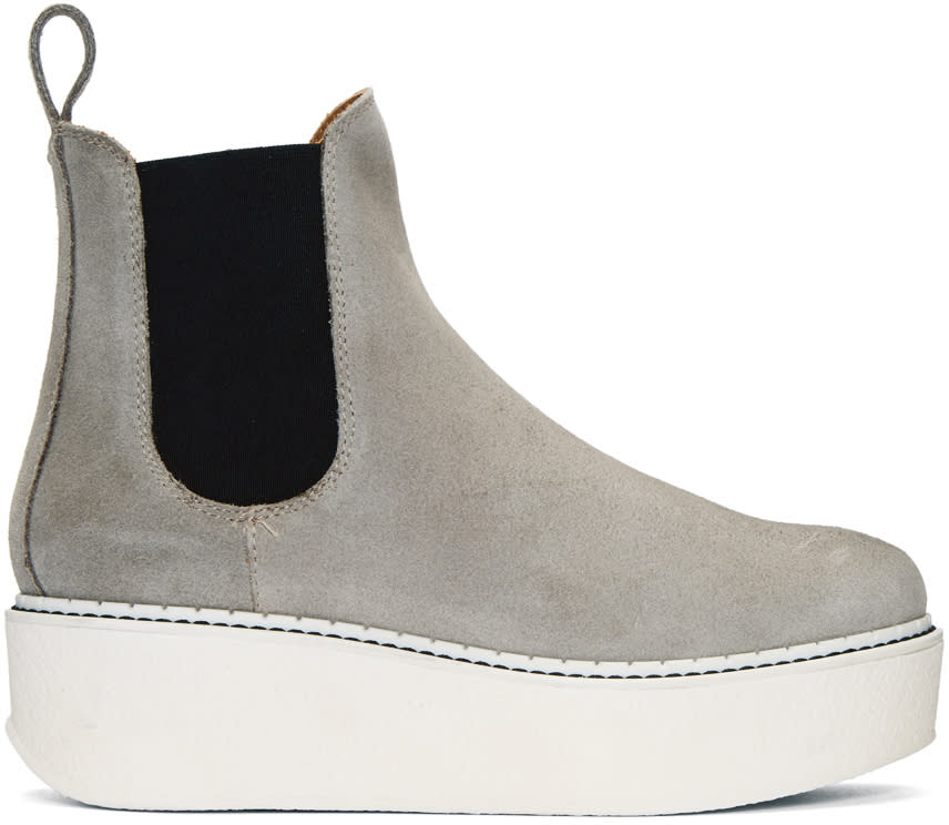Flamingos Grey Suede Gibus Platform Boots