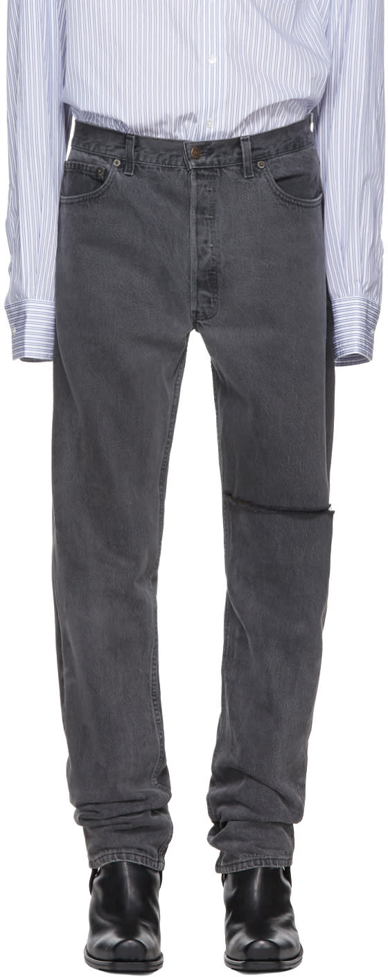 Vetements Black Levis Edition Destroyed Jeans