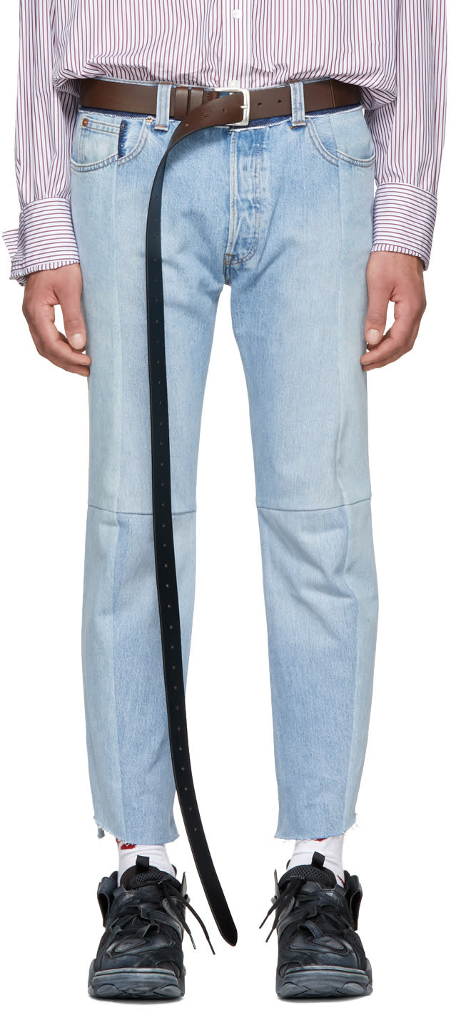 Vetements Blue Reworked Biker Jeans