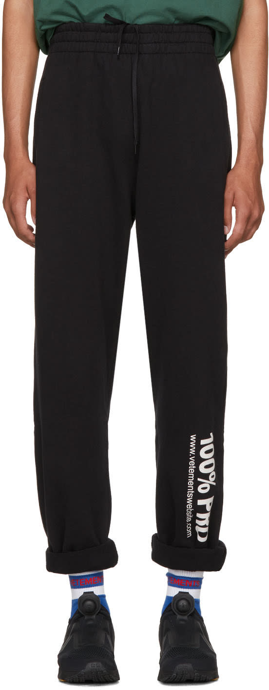 Vetements Black 100% Pro Baggy Lounge Pants