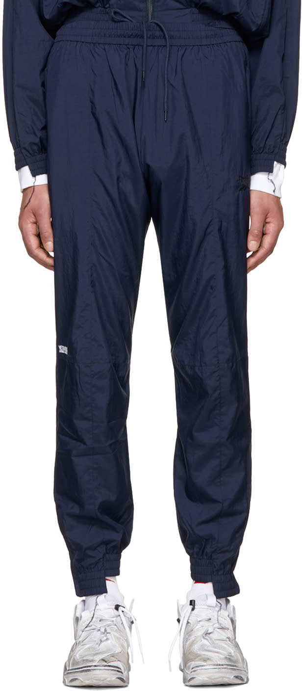 Vetements Navy Reebok Edition Reworked Biker Track Pants