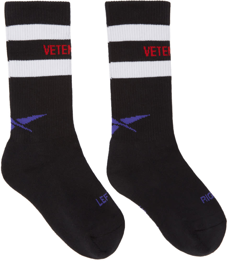 Vetements Black Reebok Edition Tennis Socks