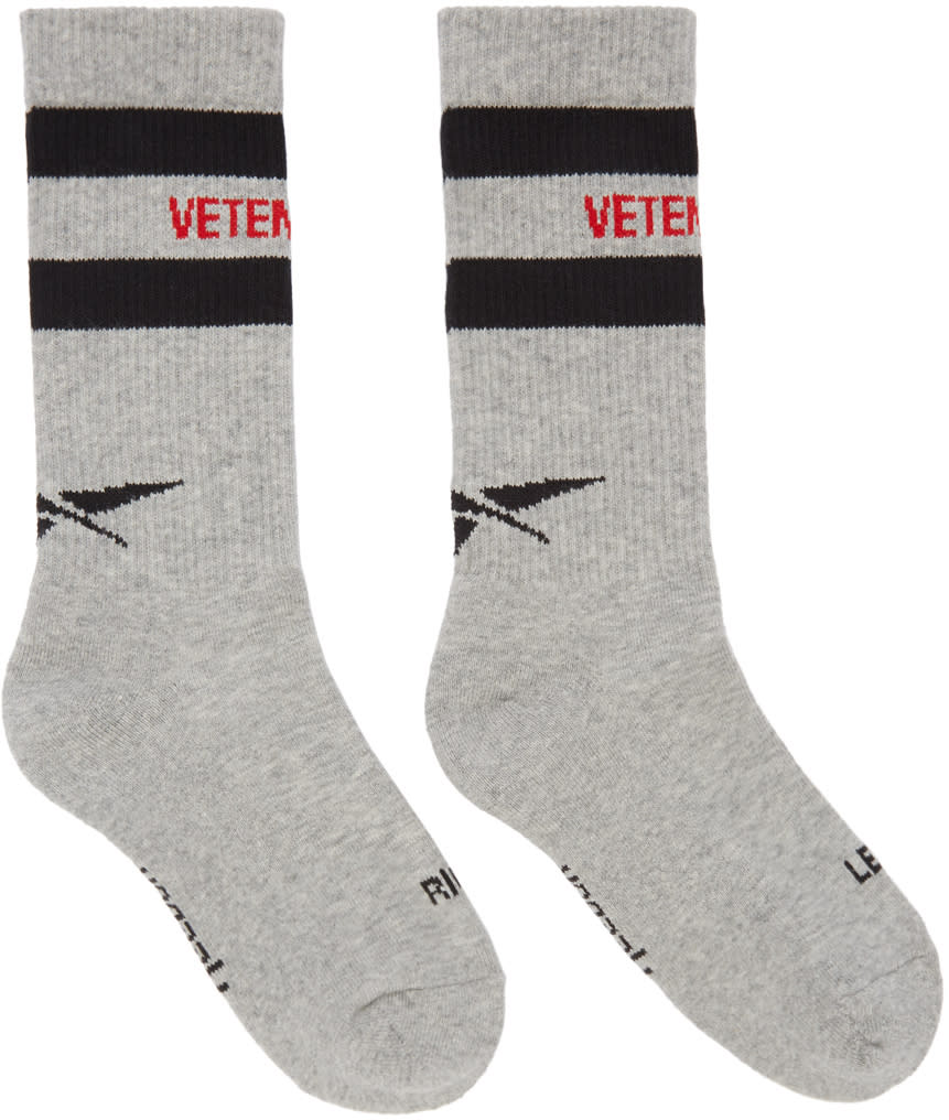 Vetements Grey Reebok Edition Tennis Socks