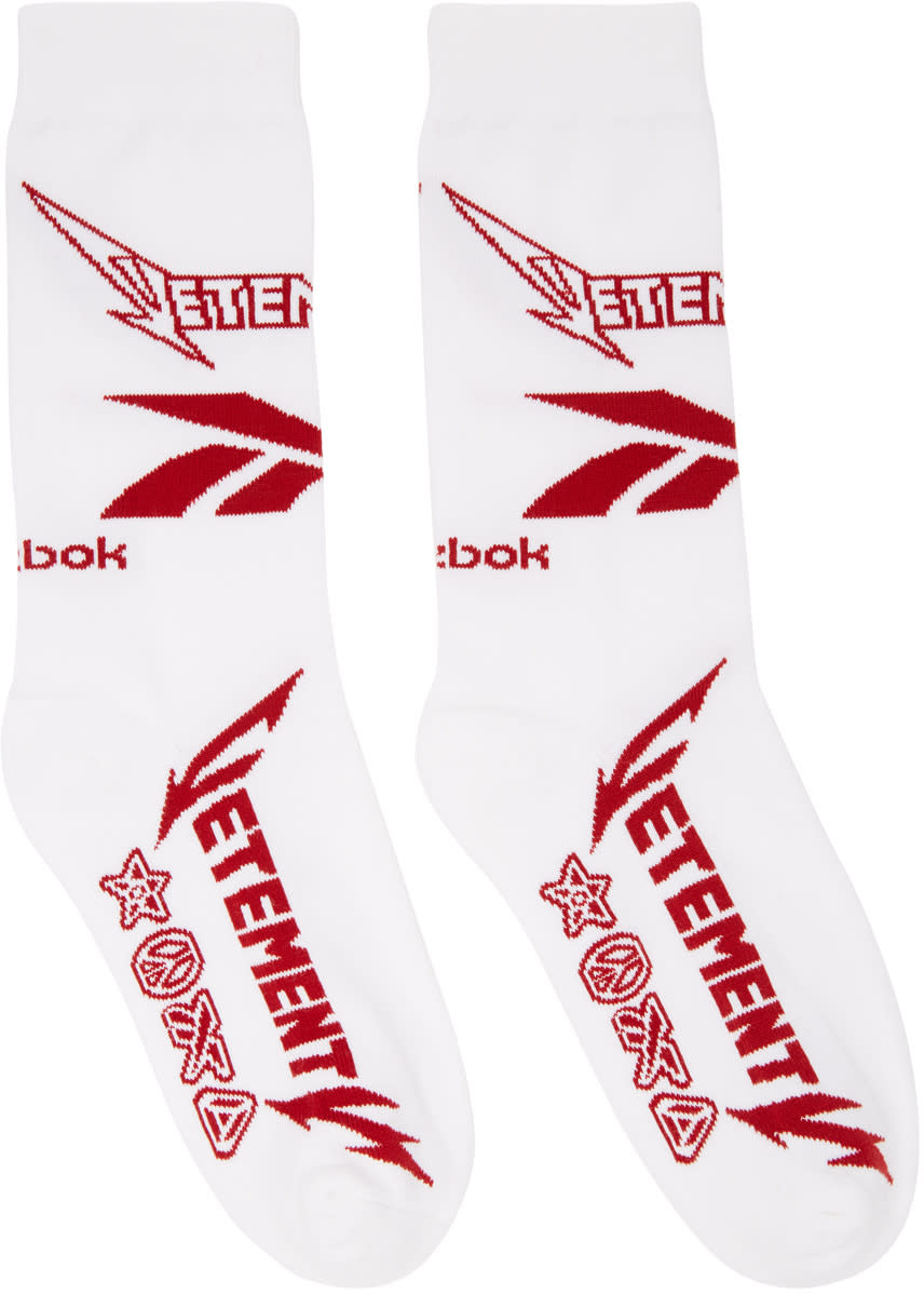 Vetements White Reebok Edition Metal Socks