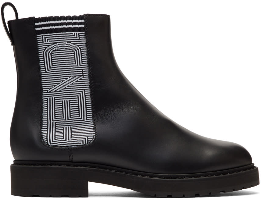 Fendi Black Logo Chelsea Boots