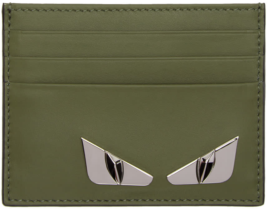 Fendi Green bag Bugs Card Holder