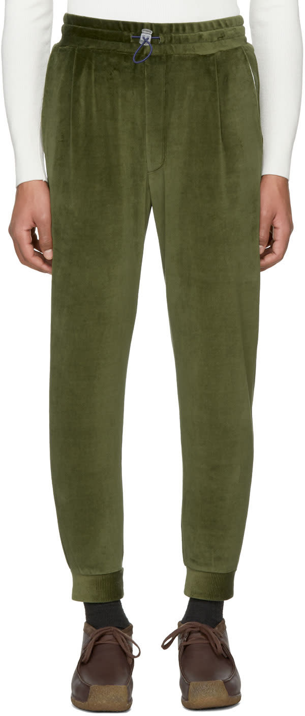 Sunnei Green Velour Jogging Pants