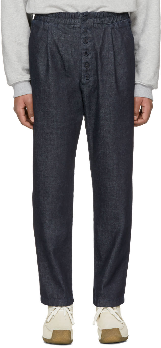 Sunnei Indigo Denim Elastic Trousers