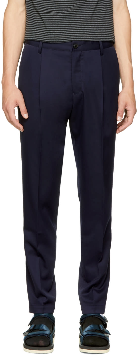 Tomorrowland Navy Pleated Trousers